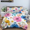Watercolor Flowers King Queen Duvet Cover Colorful Blooming Floral Bedding Set for Teen Adult Plant 2/3pcs Polyester Quilt Cover
