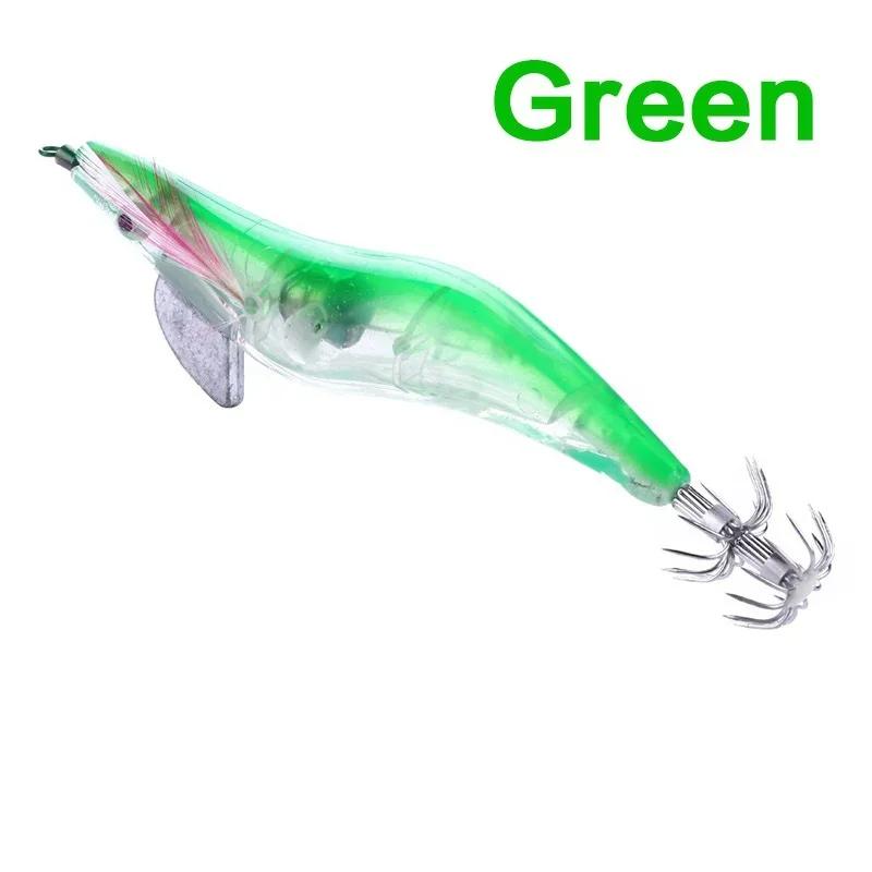 

FLYSANDFlashing LED Light Plastic Steel Shrimp Fishing Lures Prawn Baits Jigs Hooks Tackle Fishing Lure Fishing Accessories зелёный