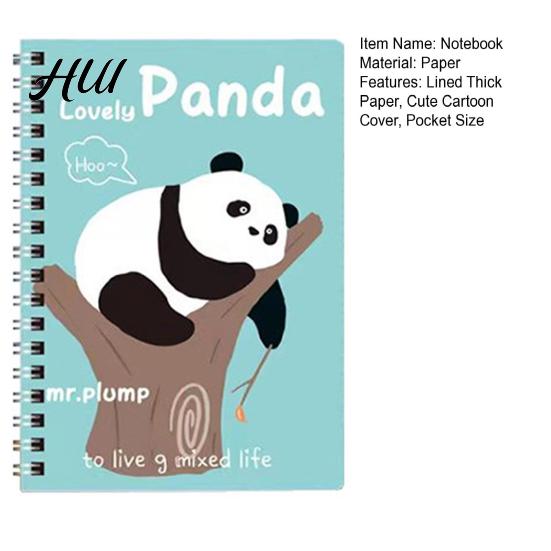 Lightweight Notebook For School Cute A5 Spiral Notebooks, Kawaii Animal Journals, 8.15" x 5.51" Lined Compact Writing Paper Notebook, 60 Sheet Journal