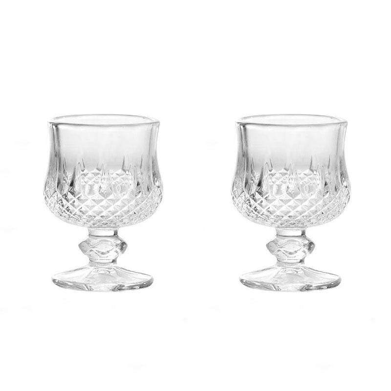 50ml Exquisite Glass Sweet Wine Glass Retro Embossed Pattern Wine Glass Bar Wine Glass High-end Mini Cocktail Glass Beer Glass 2pcs