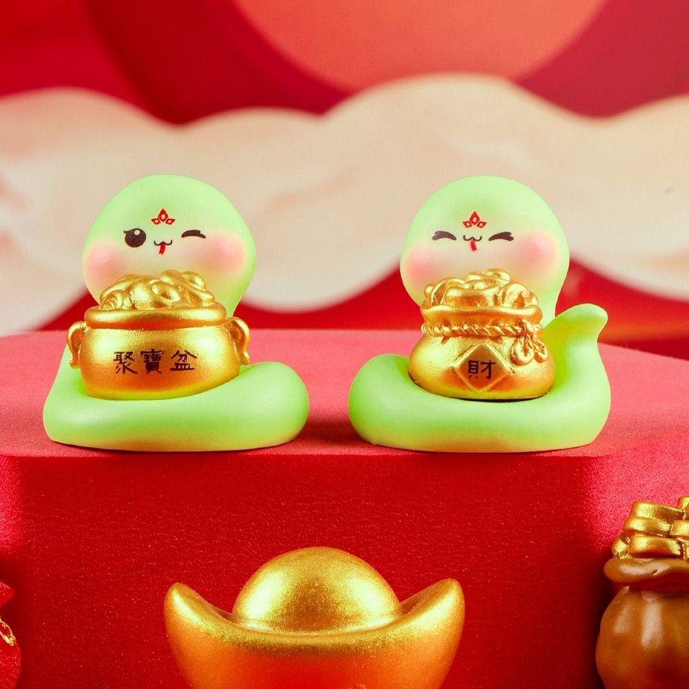 6pcs Traditional Mini Lucky Snake Figurine Cute Small Snake Ornament  New Year Decoration Gifts