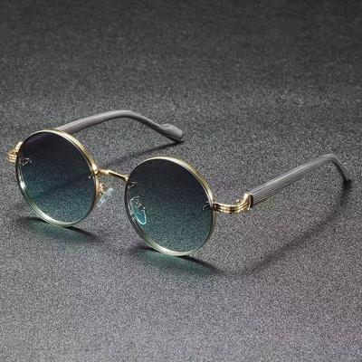 Vintage Runde Sonnenbrillen Steampunk Mode Klassische Verspiegelte Brillen Outdoor Punk Trendiges Luxusmarken Design Metall Sonnenbrillen