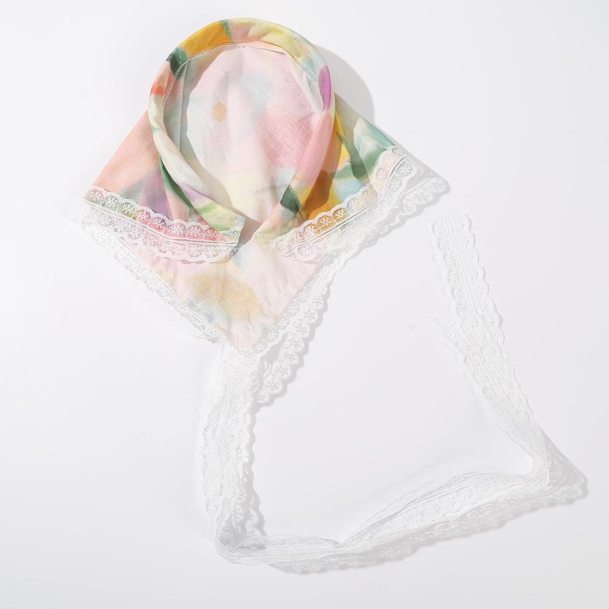 

AWAYTR Кружевная лента Цветочная повязка на голову Шарф для волос Банданы для женщин Вечерний головной убор Мультяшный принт Бандана Тюрбан Повязка на голову Головной убор