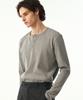 MOONSUN 02 M.C For Men, Henley Neck Ribbed T-Shirt / Gray