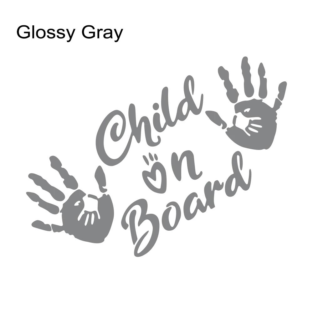 Child On Board Car Window Sticker Truck Door Decals Self-Adhesive Vinyl Palm Print Graphics Windshield Sign Decor Accessories