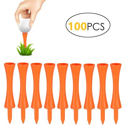 100 ks/sada Plastové golfové odpaliská Odolné voči opotrebeniu Stabilné Kreatívne 70 mm Oranžové Plastové golfové odpaliská Športové pomôcky pre domácnosť