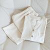 2026 Frühjahr/Sommer Neues Damen-Pyjamaset 100% Baumwolle Baumwollhanf Siebenärmel+Hose Einfach Großes Heimtextil Bekleidung