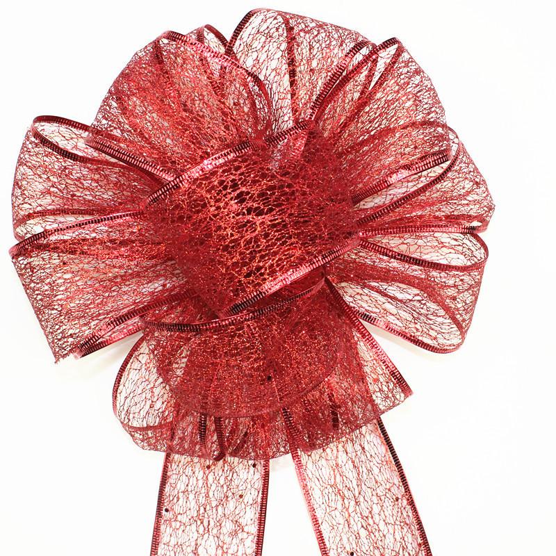Grand Bouquet de Nœuds Rouges de Noël Ornement Décoratif de Fête Pour la Joie Festive