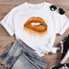 Women Lip Watercolor Sexy Lip Sweet Print T Shirt Female Graphic Top Short Sleeve Fashion  Summer Tshirts Casual Tee T-Shirt