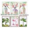 3pcs/set  Self-adhesive Decorative Wall Stickers Picture Warm Poster Home Layout Background Wallpape