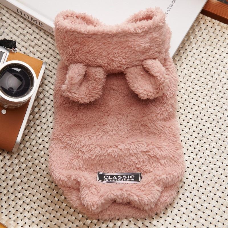 Pet Dog Warm Clothes Winter Jacket for Dog Fleece Puppy Coat Chihuahua French Bulldog Bichon Costume Cute Rabbit Ears Dog Hoodie