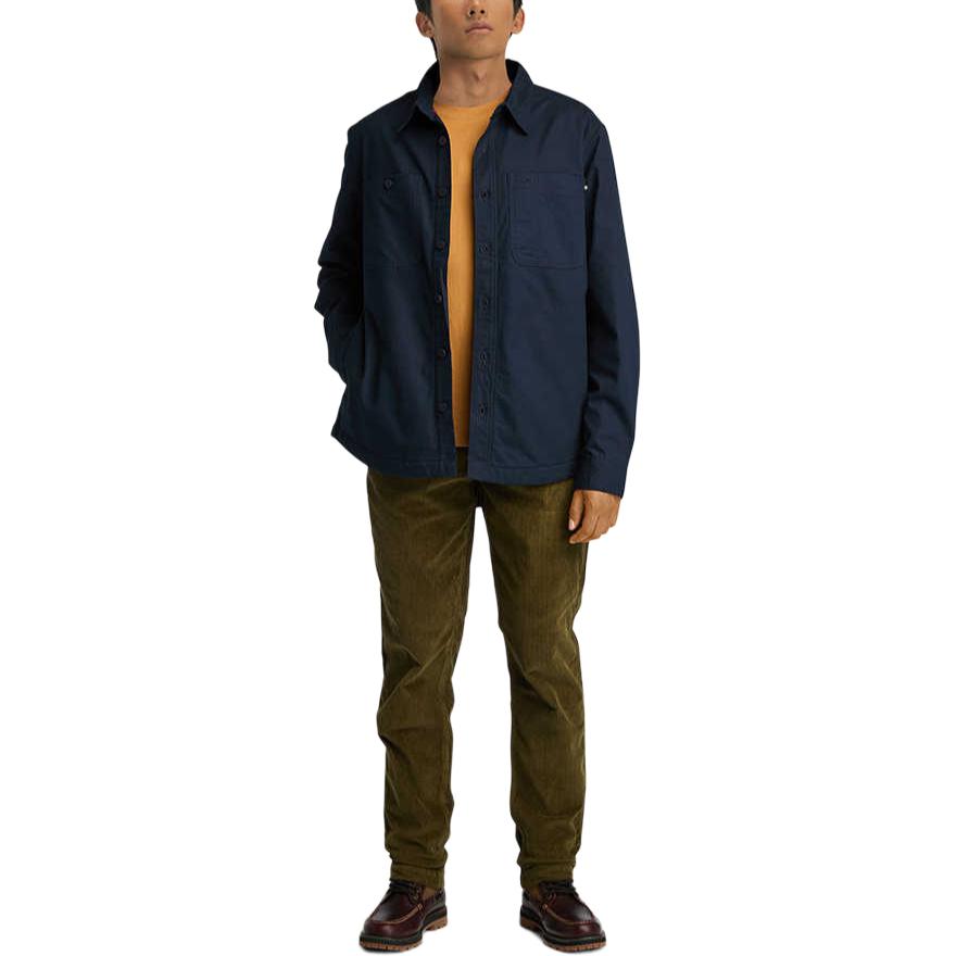 Timberland Einfarbige Polo-Outdoor-Hemden mit mehreren Taschen, langärmelig, bequem für Herren, Tief-Saphirblau A5MB2-433