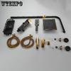 Set de duș montat pe perete din cupru, temperatură constantă cu cap de pulverizare portabil, design cu bară pătrată neagră și aurie, include 4 butoane de control