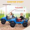 Electric Vehicle for Kids, 12V Battery, with Parent-Child Seat, Remote Controllable, Music, Horn, LED Lights, 3-8 Years, Blue