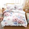Floral Duvet Cover King Twin Queen Double Size Kit 3D Flower Printed Pillowcase  New Wholesale Elegant Bedspread