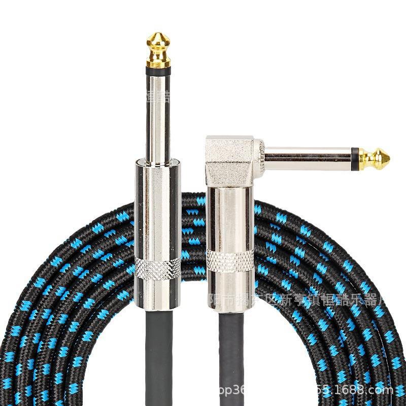 6,35 mm Audio-Abschirmkabel für Gitarre, Bass, E-Piano, Mixer – Rauschunterdrückung, gerader Stecker auf Winkelstecker.