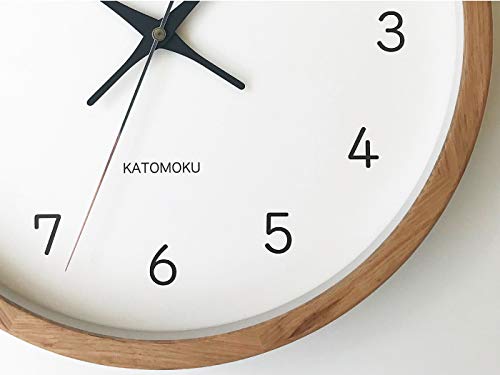 KATOMOKU Muku Uhr 13 Eiche Funkuhr laufender Sekundenzeiger km-104OARC 306mm (Funkuhr)