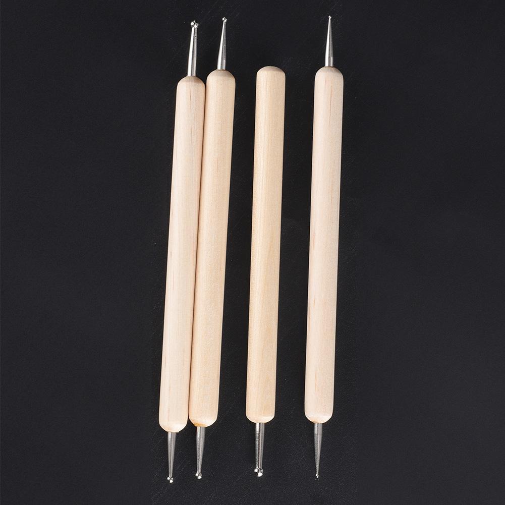 4pcs DIY Pottery Ball Stylus Polymer Clay Sculpting Embossing Modeling Craft Tools