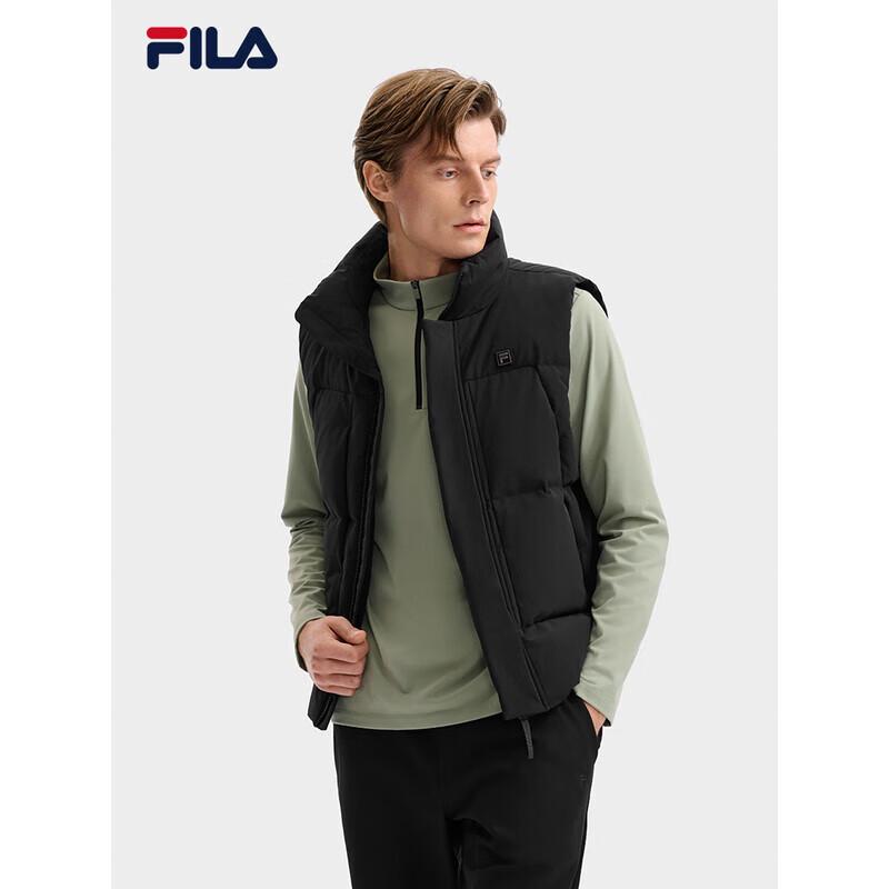 Мужской базовый пуховый жилет FILA с воротником-стойкой L чёрный