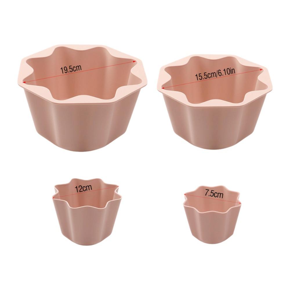 4PCS/SET Silicone Octagonal Cake Mold High Temperature Resistant Flan Pan Mold Pastry Utensil розовый