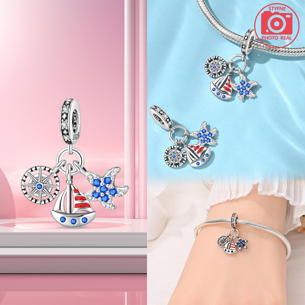 Nautical 3 Piece Pendant Set Copper Plated For Charms Copper Plated Original Bracelet For Jewelry Making
