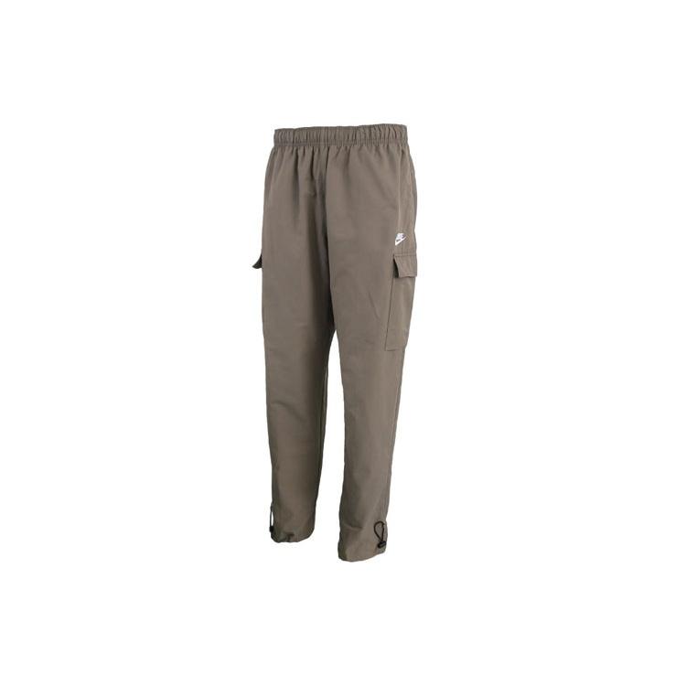 Nike Sportswear Logo Small Label Embroidered Woven Cargo Long Pants Olive Grey Gray Men s CU4326-081 XXL