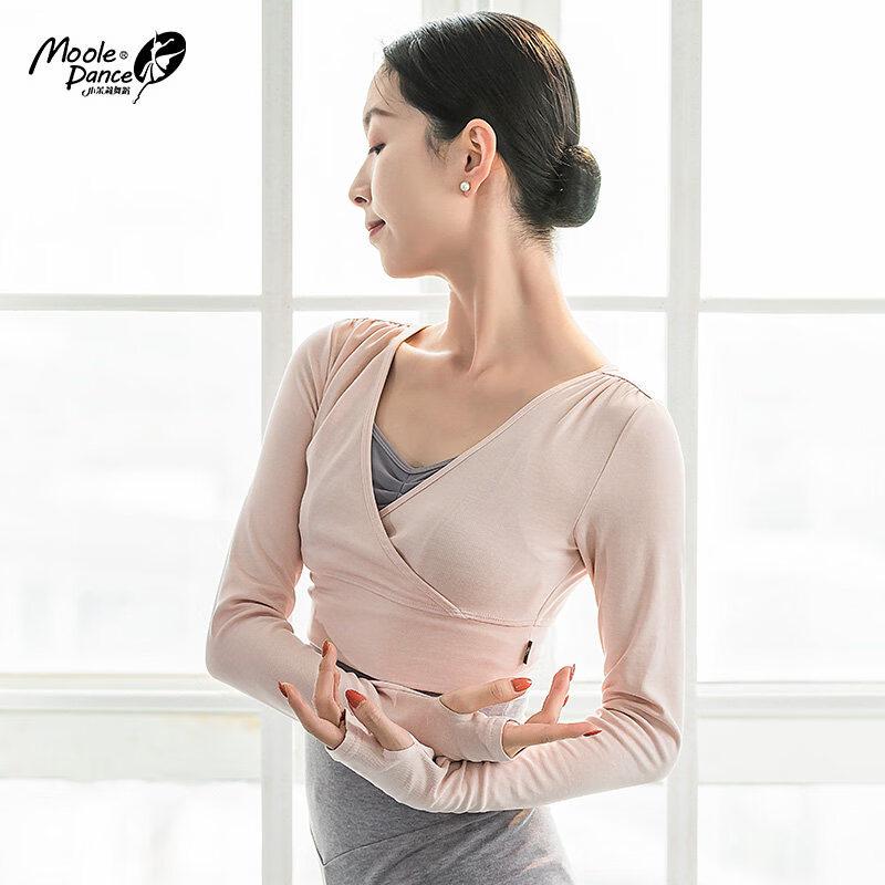 Women s V-Neck Cross Long Sleeve Dance Top L