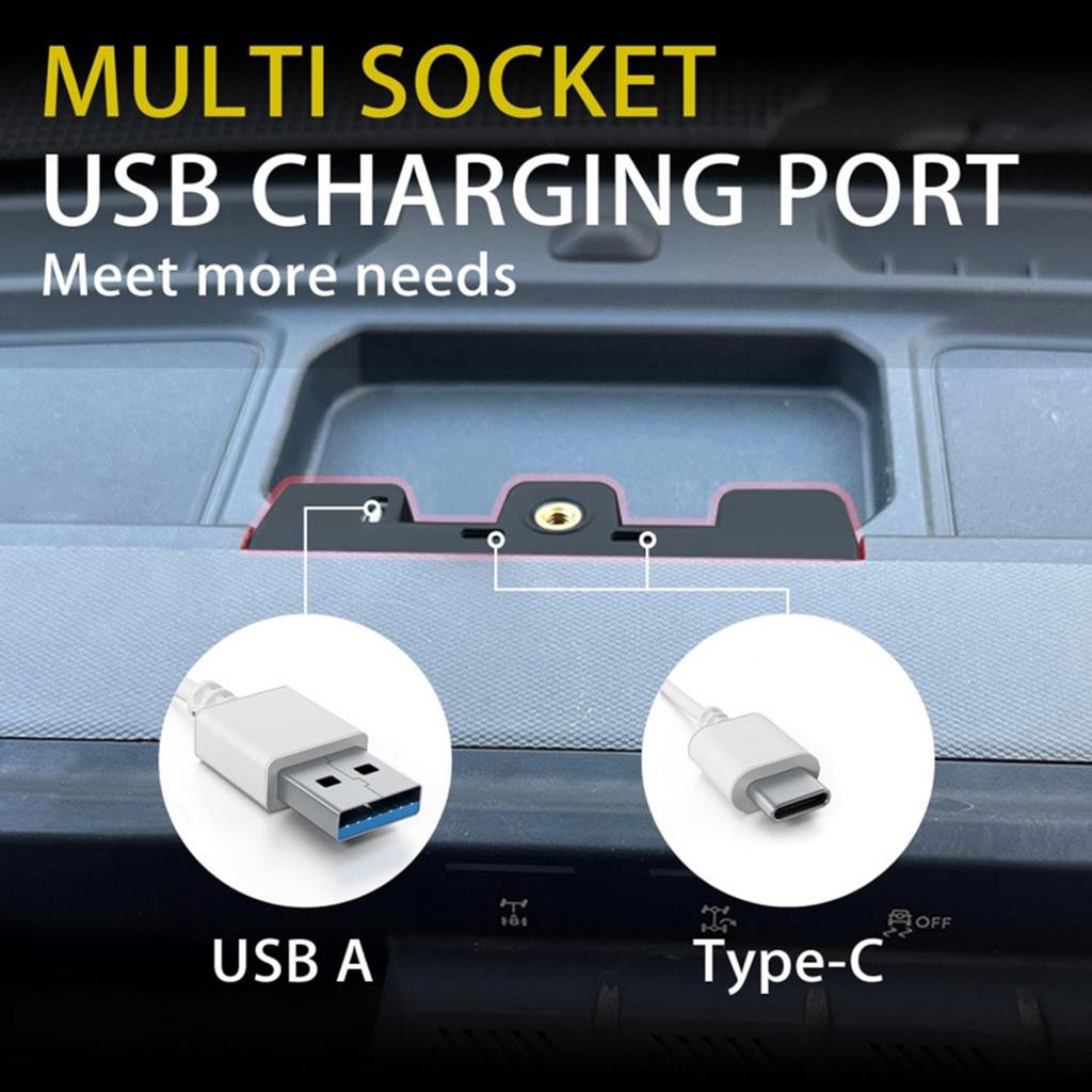 Versatile Compact High Speed Dashboard USB Charging Station 3 Ports Type C Adapter Suitable For MP3 Tablet Laptop Phone
