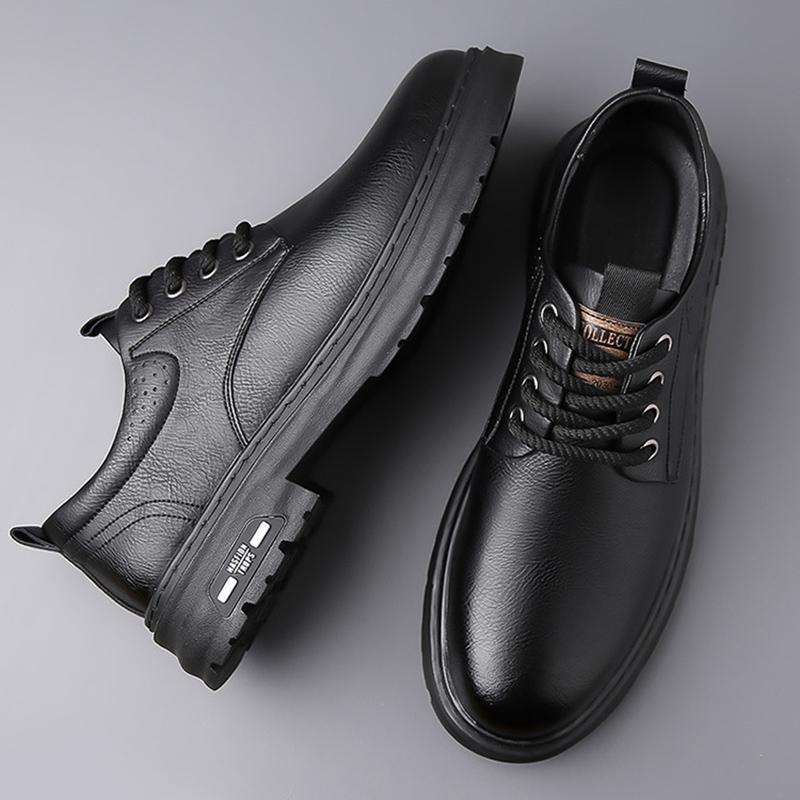 Fashion 2024 Spring and Autumn British Style Men's Shoes Wedding Tide Soft Leather Casual Shoes a Foot Off All Matching Leather Shoes