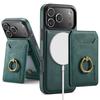 2 in 1 Detachable Magnetic Ring Holder Cards Solt Wallet Leather Case For iPhone 17 Pro Max 16 Plus 15 Plus 14 13 12 11 Cover