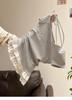 Lace-Trimmed Printed Letter Short Sleeve Slim Fit Summer Top