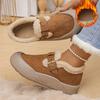 Women's Winter Boots with Fleece-Lined Interior - Slip-On Cold Weather Shoes, Non-Slip PU Sole, Round Toe for Everyday & Formal Outfits