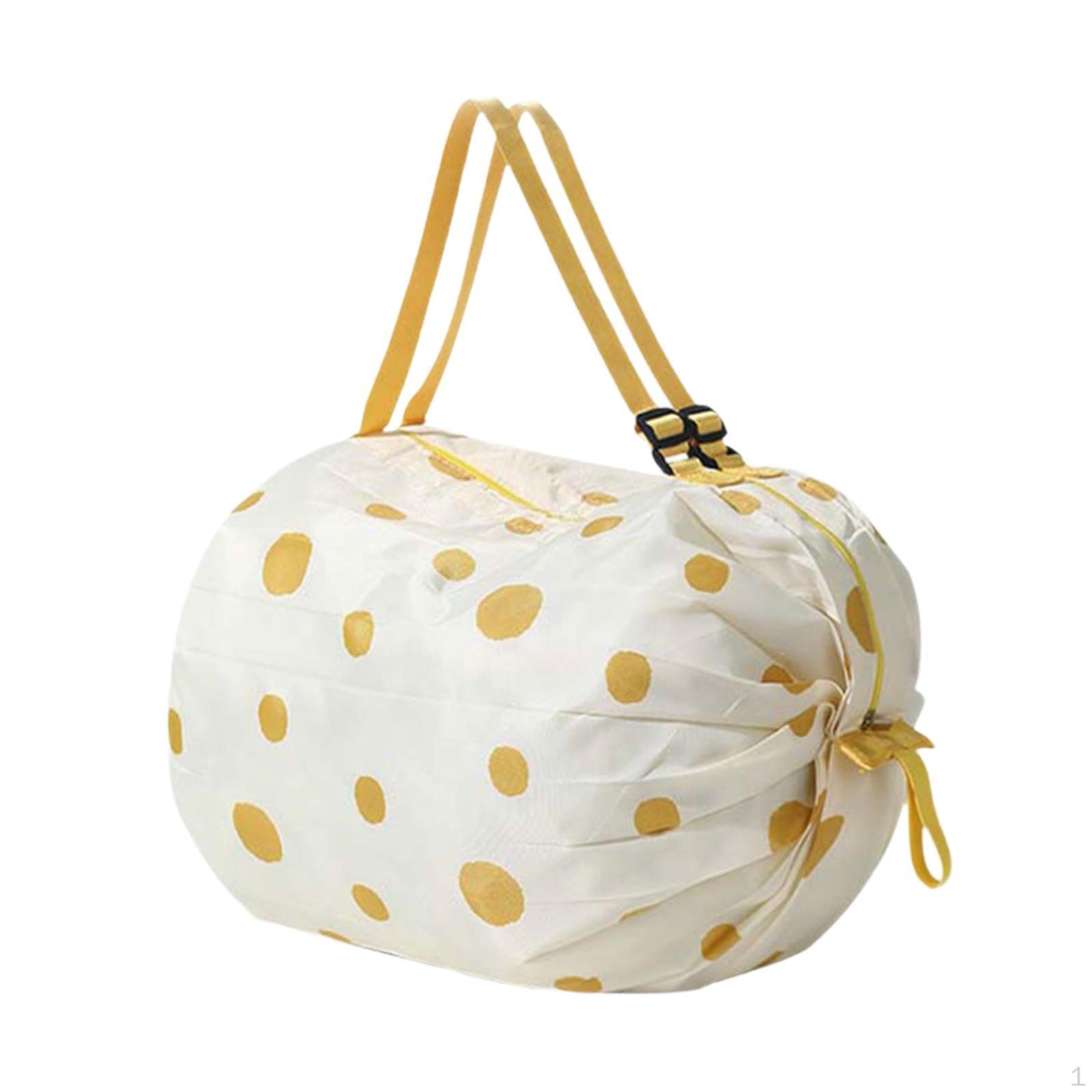 

Компактная сумка для покупок с застежкой-молнией для активного отдыха и путешествий Yellow Dots