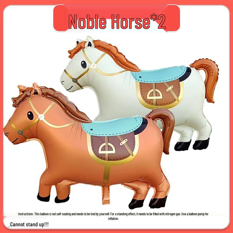 Inflatable Wind-Driven Activity Frame: Horse and Chicken Balloon Game for Team Building and Stable Fun.