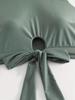 2025 Plus Size European & American Solid Color Bikini Top for Chubby Girls