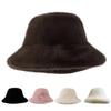 Women Winter Hat Thick Fuzzy Plush Faux Fur Heat Retention Windproof Fisherman Hat Short