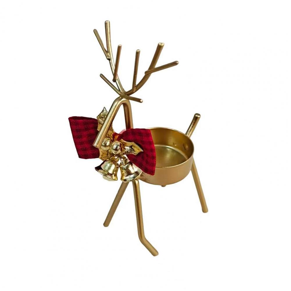 Christmas Reindeer Candle Holder Elegant Gold Christmas Reindeer Tealight Candle Holder for Table Window Decor Festive Holiday