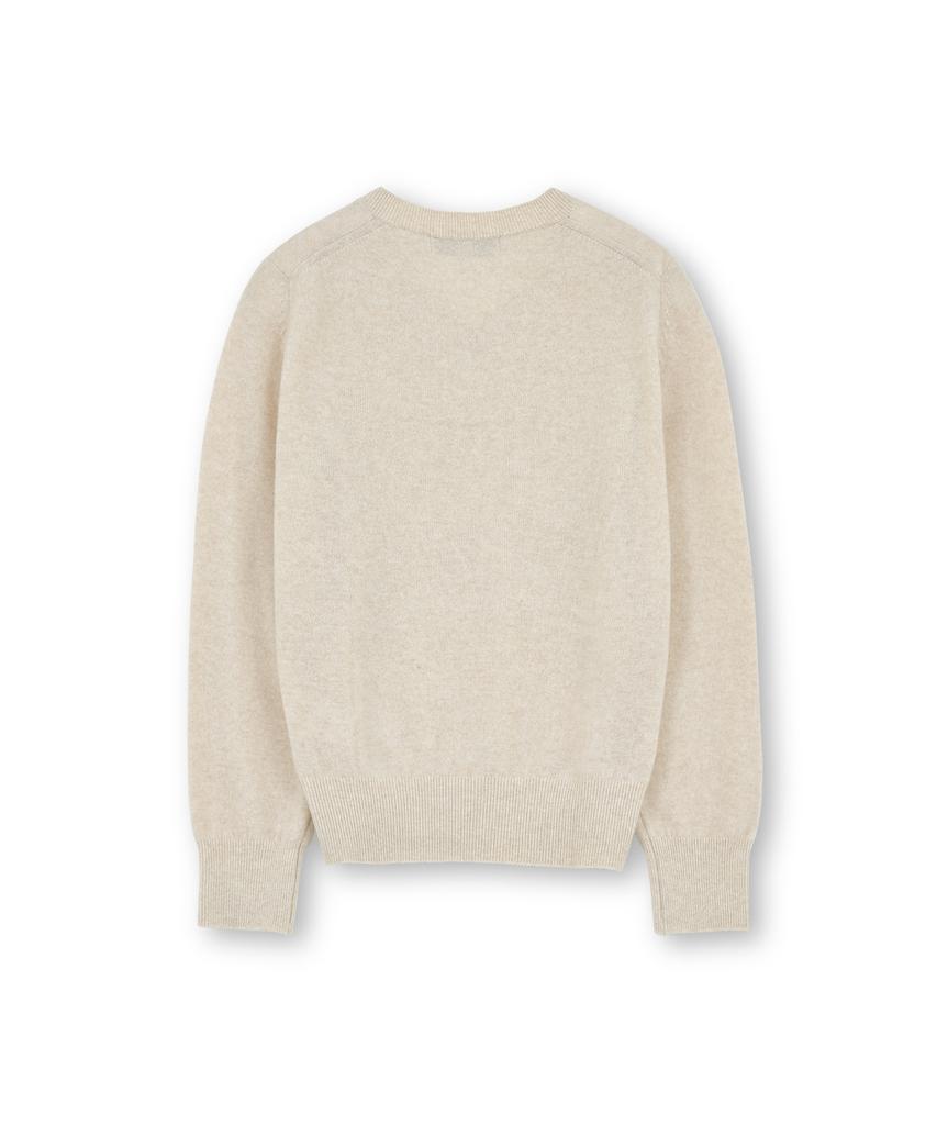 Beulaunyadeu W Extra Super Fine V-Neck Knit, Beige