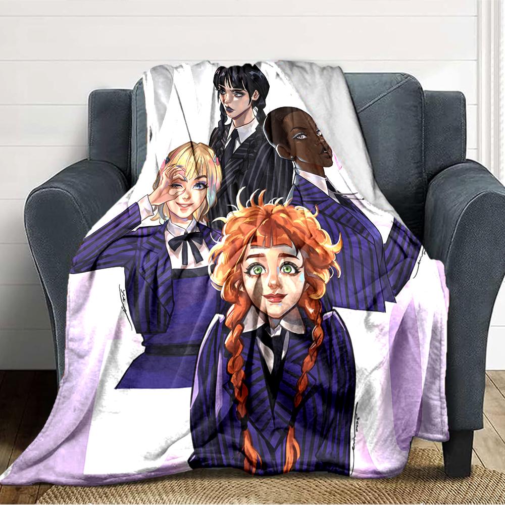 1pc Addams Family Wednesday4 Blanket, Gift, for Men and Women, Soft Blanket, Good for Sofa Bed Couch Travel, Lightweight Flannel Blanket