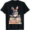 Cute Reading Bunny With Glasses Books Bookworm Reader Book T-Shirt