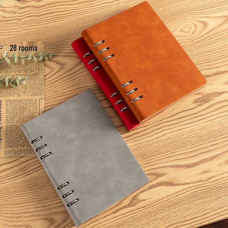 Custom Logo A5 Loose-Leaf Notebook with Detachable A6 Notepad for Business Meetings