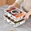 Rugged Snack Food Box Container Seasoning Divided Tray To Serve With Lid And Handle, 4/8 Snack Dividers Portable Platter