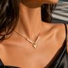 French Heart Metal Textured Freshwater Pearl Patchwork Clavicle Necklace - Stainless Steel, Gold-Plated, Niche Fashion, European & American Style
