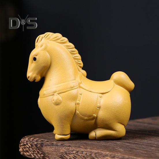 Horse Tea Pet Purple Clay Chinese Style Ornaments Vivid Image Pony Zen Decoration Desktop Tea Gadget