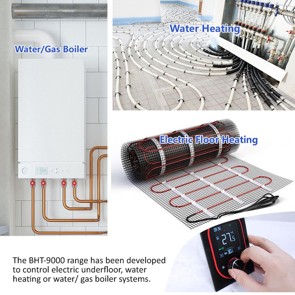 Smart Knob Thermostat 2.4GHz WiFi Programmable APP LCD Touch Control for Home Room Water Heating WiFi Smart Knob Thermostat