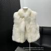 Get the Goods Union Customer Service Snow Fox Fur Vest Women's Short New Stand-up Collar Fashionable Real Hair Vest