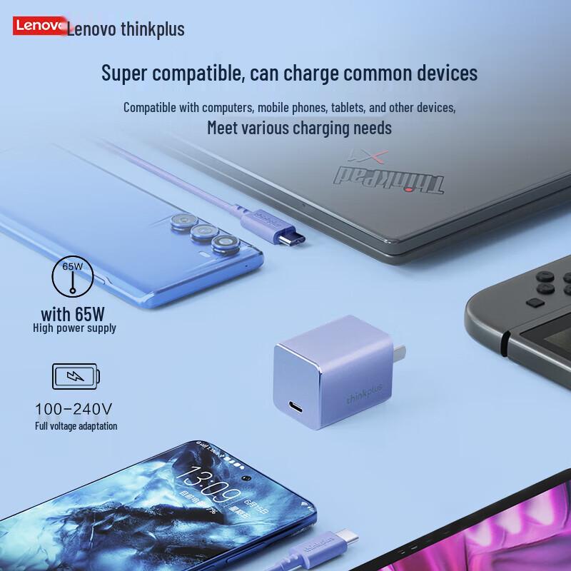 Lenovo Thinkplus 65W USB-C GaN Nano Power Adapter