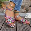 2025 New Women Sandals Bohemia Style Flat Sandals Women Outdoor Shoes Plus Size Retro Gladiator Shoes Women Zapatos De Mujer