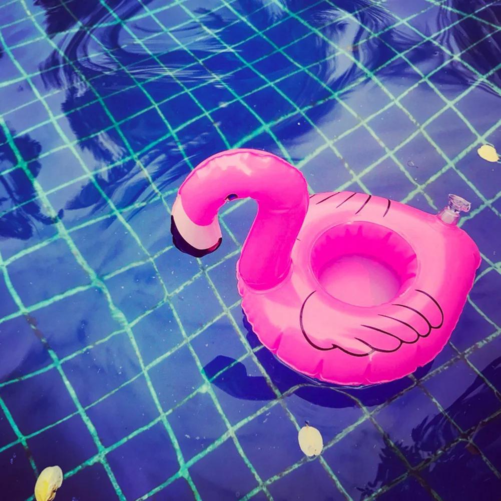 1-20 Pcs Inflatable Drink Cup Holder Tropical Flamingo Party Decoration Swimming Pool Toys PVC Floating Beverage Cup Holder Tray