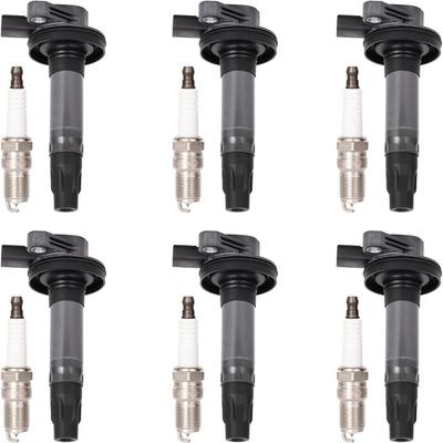 6PCS Ignition Coil with Spark Plug UF553 For Edge 3.7L 2011-2014